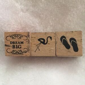 Wooden Stamps Set with Black Designs